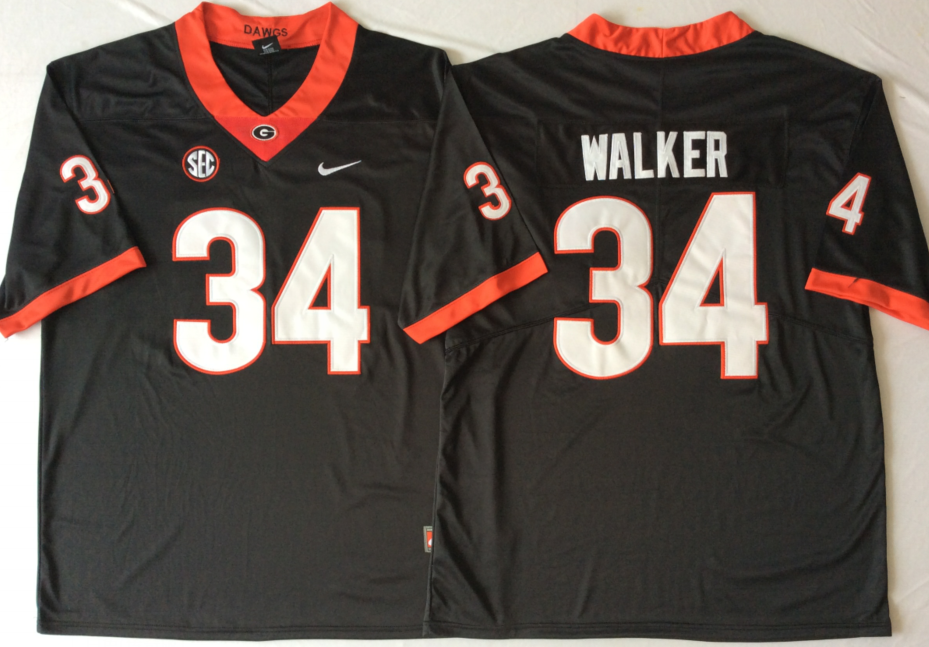 NCAA Men Georgia Bulldogs Black 34 WALKER